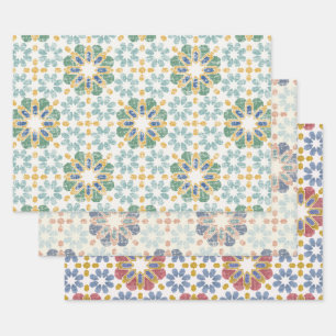 Moroccan Tile - 3 colors Wrapping Paper Sheet