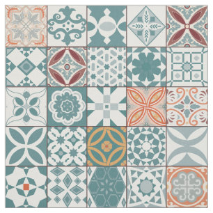 Moroccan tile - blue and brown fabric
