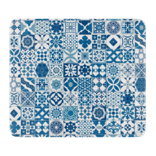 Moroccan tile - blue and white cutting board