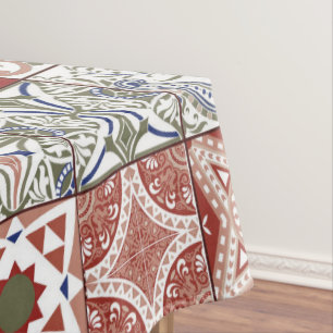 Moroccan tile - burgundy and blue tablecloth