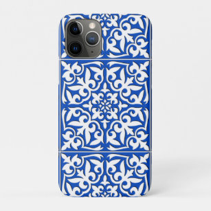 Moroccan tile - cobalt blue and white iPhone 11 pro case