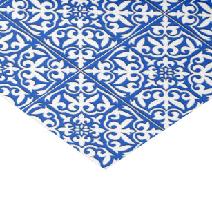 Moroccan tile - cobalt blue and white tissue paper