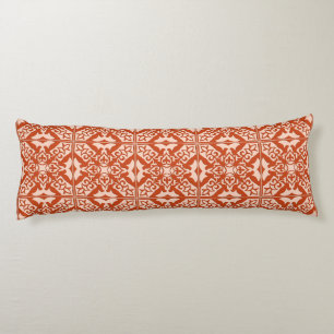 Moroccan tile - coral orange and peach body cushion