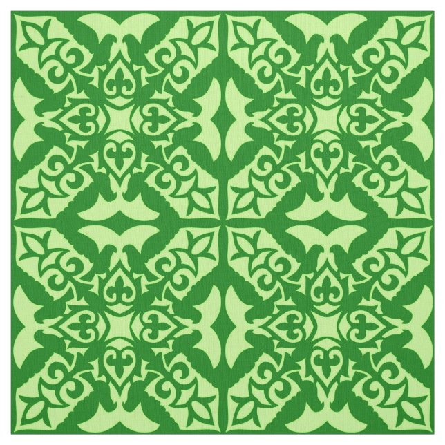 Moroccan tile - dark pine green fabric (Swatch)