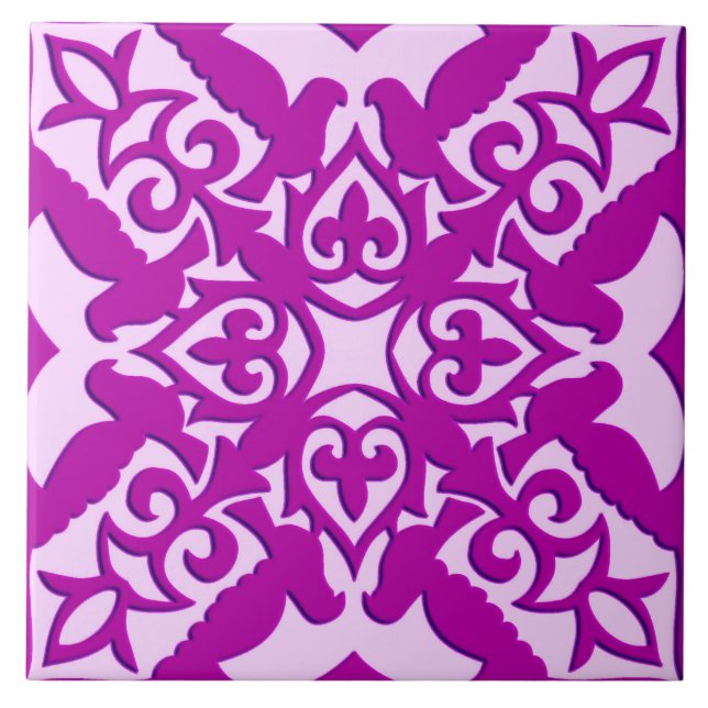 Moroccan tile - deep orchid and pink (Front)