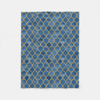 Moroccan Tile - Denim Fleece Blanket