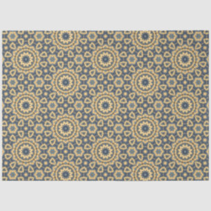 Moroccan tile design in blues and yellows  tissue paper