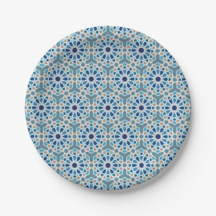 Moroccan tile designs paper plate