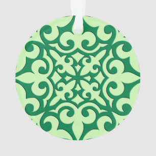 Moroccan tile - emerald and light green ornament