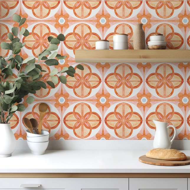 Moroccan tile in  orange watercolor (Creator Uploaded)