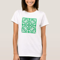 Moroccan tile - jade green and white