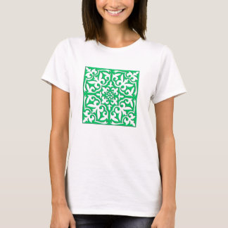 Moroccan tile - jade green and white T-Shirt
