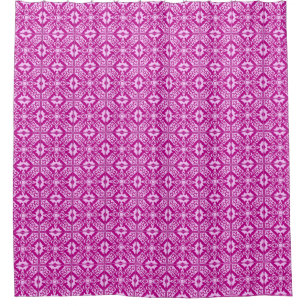 Moroccan tile - magenta and pink shower curtain
