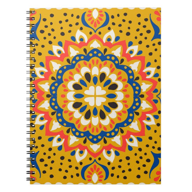 Moroccan tile mosaic illustration pattern notebook (Front)