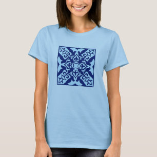 Moroccan tile - navy and light blue T-Shirt