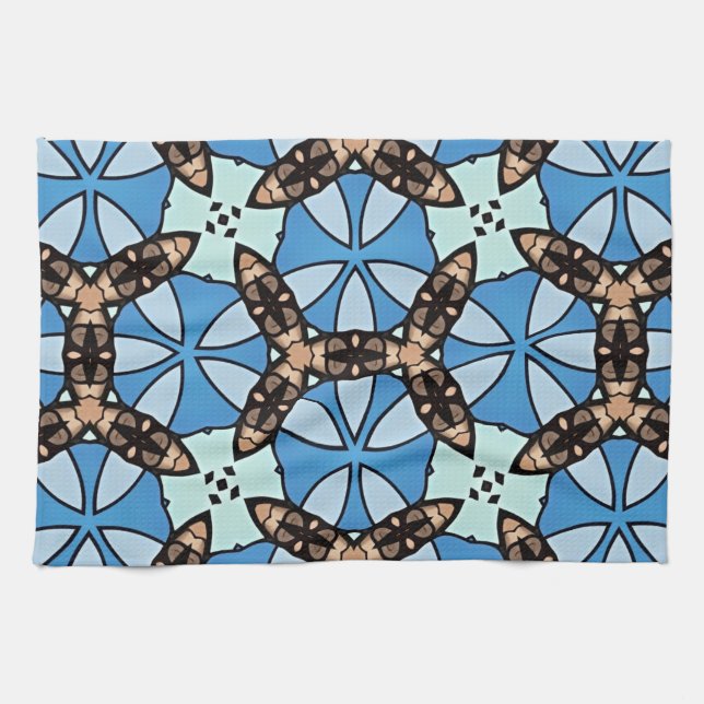 Moroccan Tile Pattern -2 Tea Towel (Horizontal)