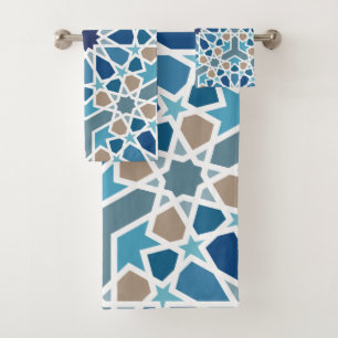 Moroccan Tile Pattern Bath Towel Set