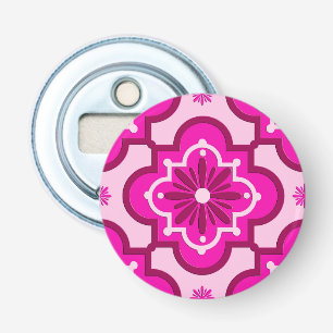 Moroccan tile pattern - Fuchsia Pink Bottle Opener