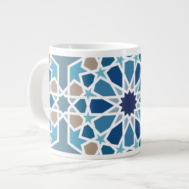 Moroccan Tile Pattern Large Coffee Mug (Front Left)