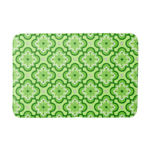 Moroccan tile pattern - Lime Green Bath Mat