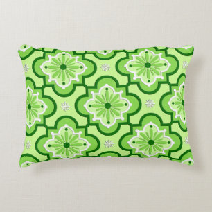 Moroccan tile pattern - Lime Green Decorative Cushion