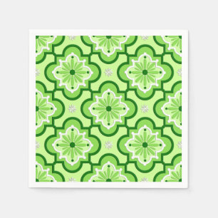 Moroccan tile pattern - Lime Green Napkin