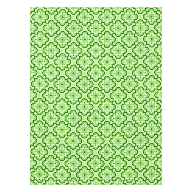 Moroccan tile pattern - Lime Green Tablecloth (Front)