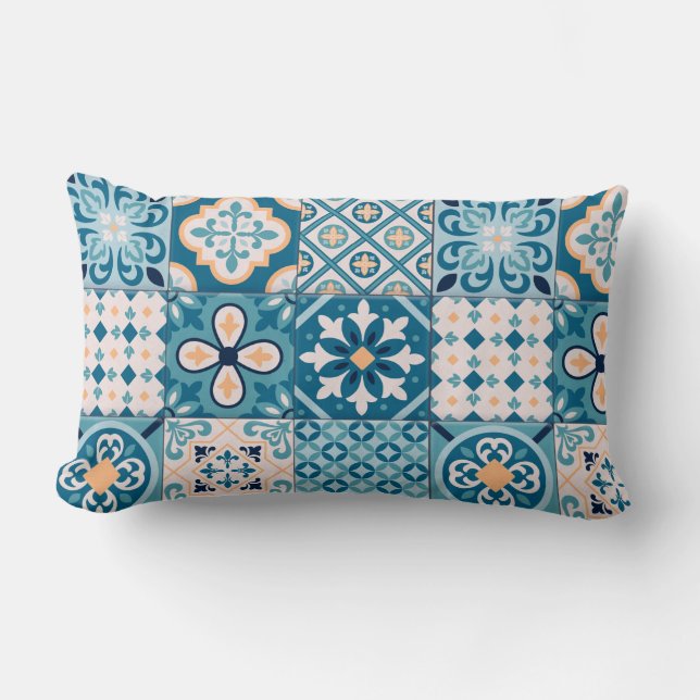 Moroccan Tile Pattern Lumbar Cushion (Front)