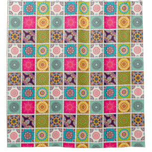 Moroccan Tile Pattern Shower Curtain