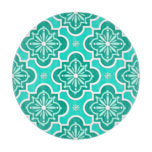 Moroccan tile pattern - Turquoise and Aqua Cutting Board