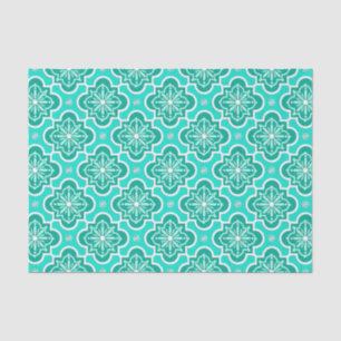 Moroccan tile pattern - Turquoise and Aqua Tissue Paper