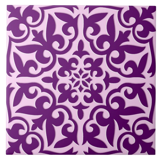 Moroccan tile - purple and orchid (Front)