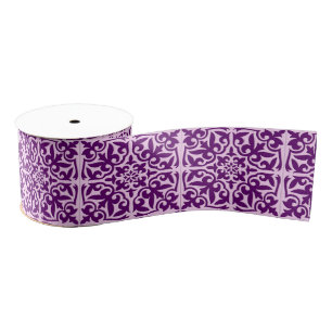 Moroccan tile - purple and orchid grosgrain ribbon