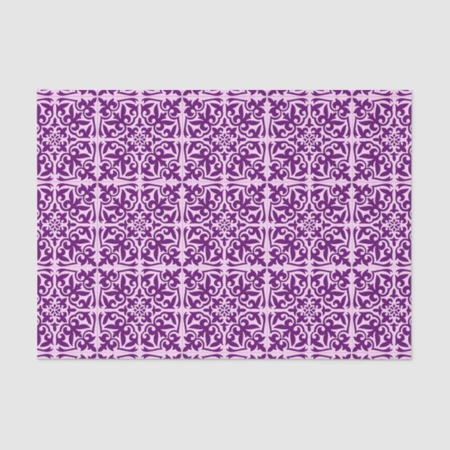 Moroccan tile - purple and orchid tissue paper (Front)