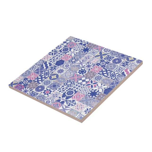 Moroccan tile - purple and pink (Side)