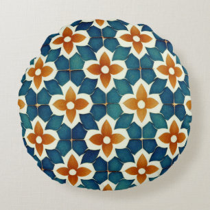 Moroccan tile round cushion