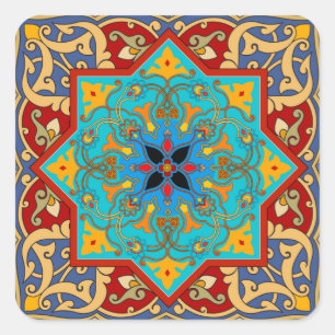 Moroccan Tile Square Stickers