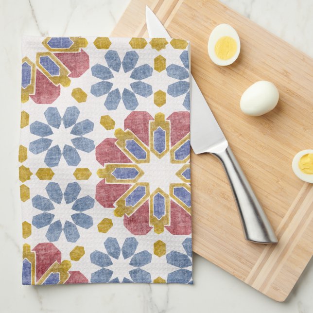 Moroccan Tile Tea Towel (Quarter Fold)