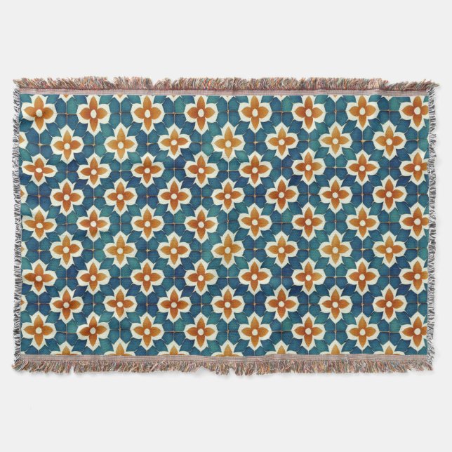 Moroccan Tile Throw Blanket (Front)