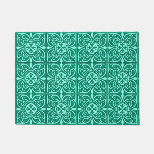 Moroccan tile - turquoise blue and aqua doormat