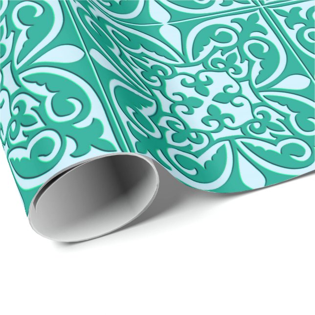 Moroccan tile - turquosie blue and aqua wrapping paper (Roll Corner)