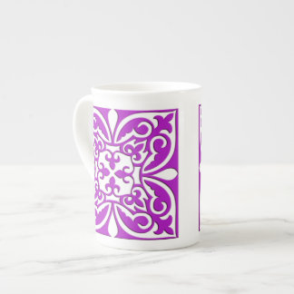 Moroccan tile - violet purple and white bone china mug