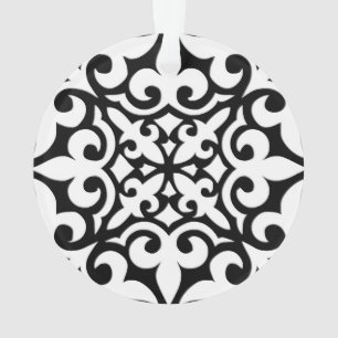 Moroccan tile - white with black background ornament