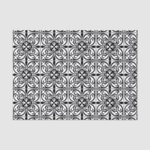 Moroccan tile - white with black background tissue paper