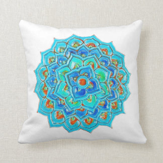 Moroccan Tile with Mandela design in watercolor. Cushion