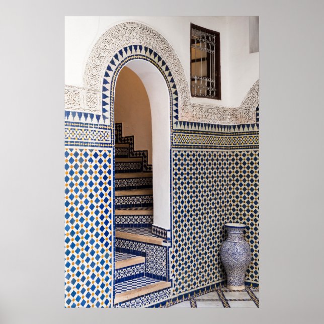 Moroccan Tiled Doorway Poster (Front)