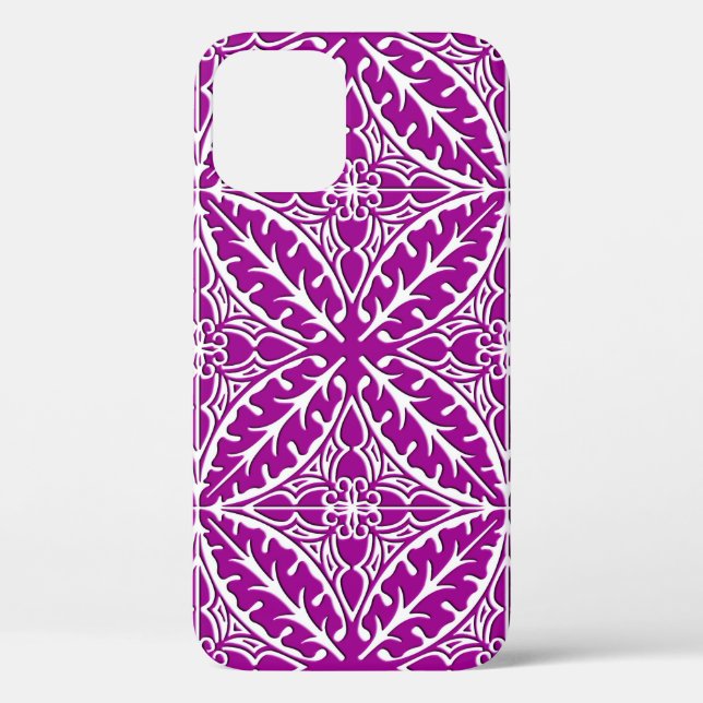 Moroccan tiles - amethyst purple and white Case-Mate iPhone case (Back)