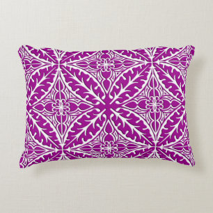 Moroccan tiles - amethyst purple and white decorative cushion