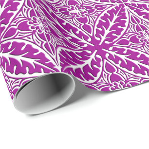 Moroccan tiles - amethyst purple and white wrapping paper