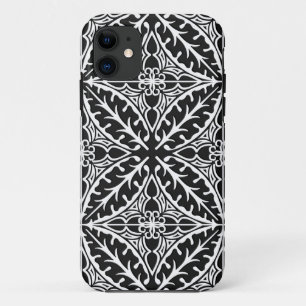 Moroccan tiles - black and white iPhone 11 case